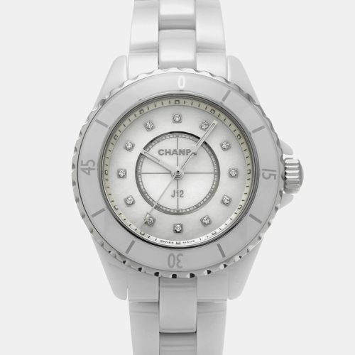 Chanel White Stainless Steel Ceramic J12 Quartz Women's Wristwatch 33 mm - Chanel - Modalova