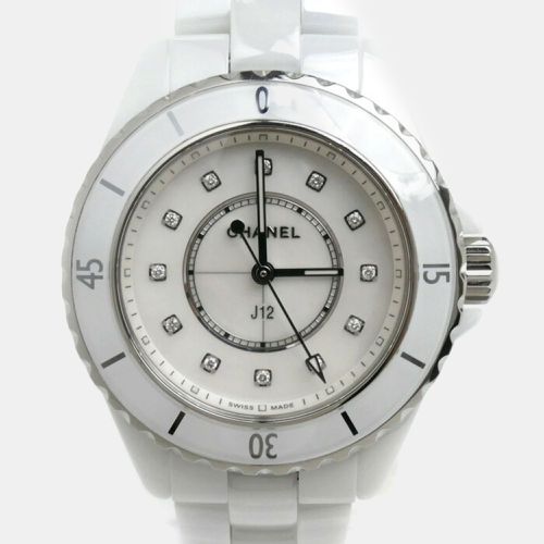 Chanel White Stainless Steel Ceramic J12 H5704 Quartz Women's Wristwatch 33 mm - Chanel - Modalova