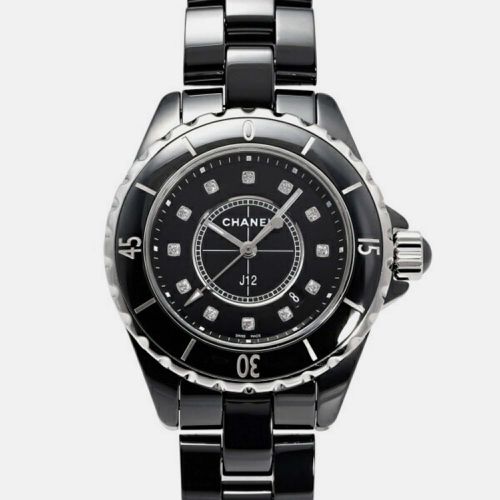 Chanel Black Stainless Steel Ceramic J12 H1625 Quartz Women's Wristwatch 33 mm - Chanel - Modalova