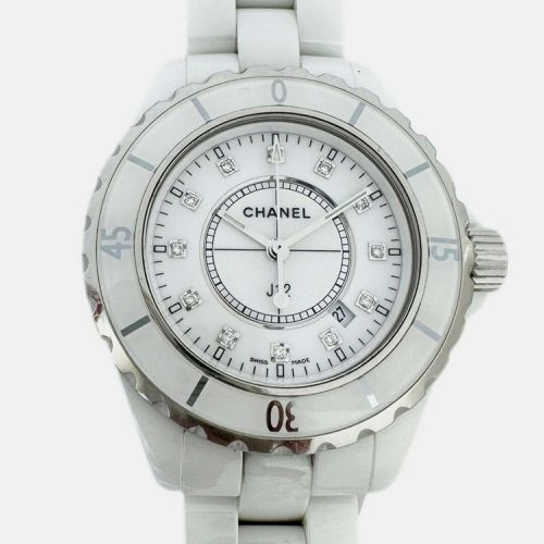 Chanel White Diamond Stainless Steel Ceramic J12 Quartz Women's Wristwatch 33 mm - Chanel - Modalova