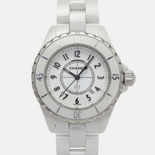 Chanel White Stainless Steel Ceramic J12 Quartz Women's Wristwatch 33 mm - Chanel - Modalova