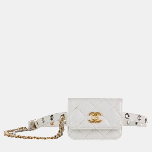 Chanel White Punk Chain Leather Belt Bag - Chanel - Modalova