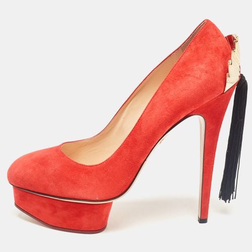 Charlotte Olympia Orange Suede Fan Tassel Dolly Pumps Size 41 - Charlotte Olympia - Modalova