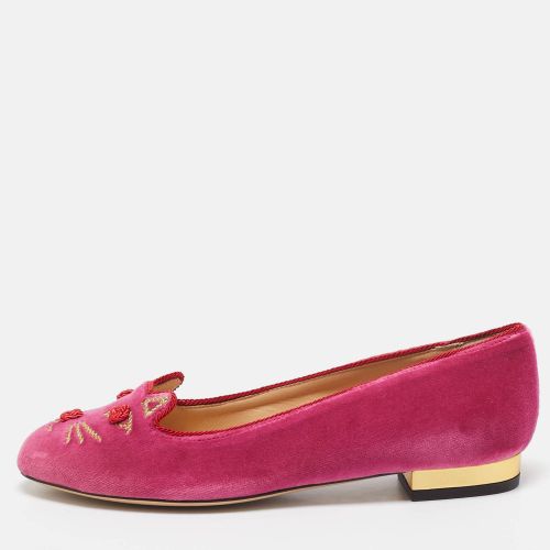 Charlotte Olympia Pink Velvet Knot A Kitty Ballet Flats Size 35.5 - Charlotte Olympia - Modalova