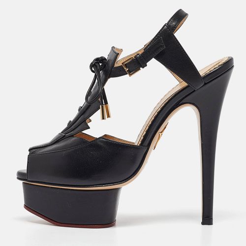 Charlotte Olympia Black Leather Ankle Strap Sandals Size 35 - Charlotte Olympia - Modalova