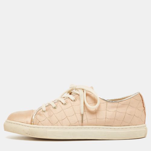 Charlotte Olympia Beige Leather and Satin Lace Up Sneakers Size 36 - Charlotte Olympia - Modalova