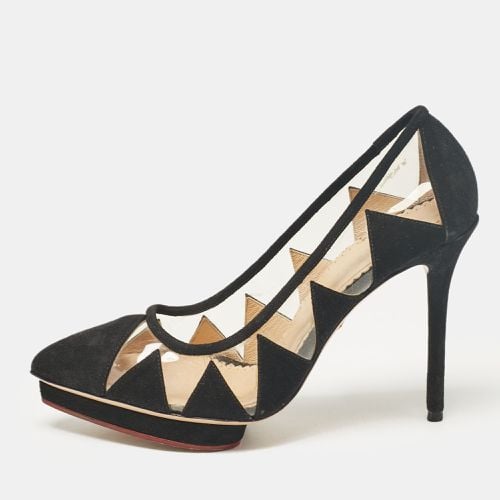 Charlotte Olympia Black PVC and Suede Platform Pumps Size 37.5 - Charlotte Olympia - Modalova