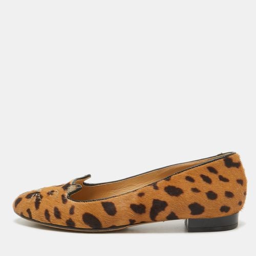 Leopard Print Calf Hair Cat Ballet Flats Size 38 - Charlotte Olympia - Modalova