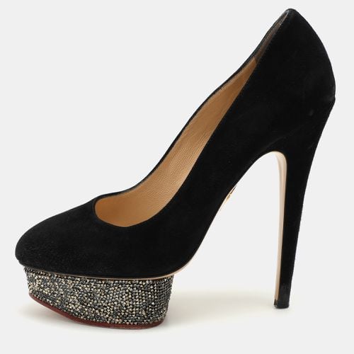 Charlotte Olympia Black Suede Dolly Platform Pumps Size 39 - Charlotte Olympia - Modalova