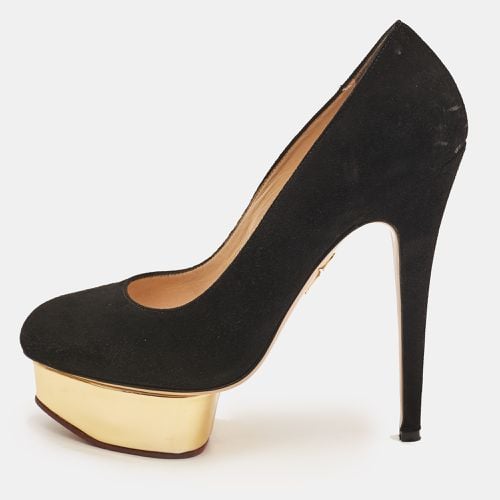 Charlotte Olympia Black Suede Dolly Platform Pumps Size 38 - Charlotte Olympia - Modalova