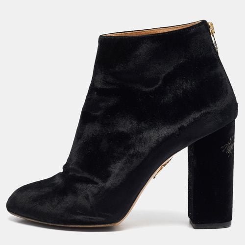 Charlotte Olympia Black Velvet Alba Ankle Boots Size 39.5 - Charlotte Olympia - Modalova