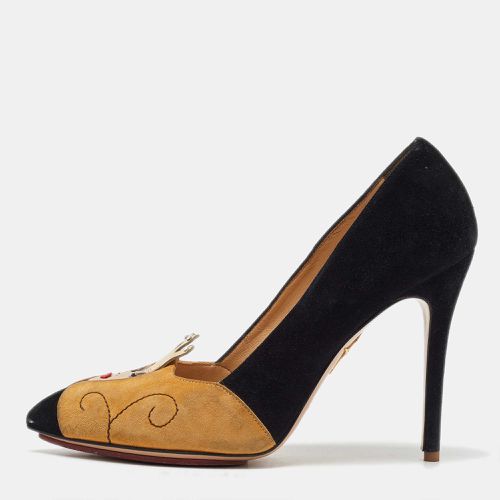 Charlotte Olympia Black/Yellow Suede Sleeping Beauty Pumps Size 37.5 - Charlotte Olympia - Modalova