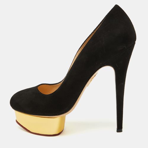 Charlotte Olympia Black Suede Dolly Platform Pumps Size 38 - Charlotte Olympia - Modalova