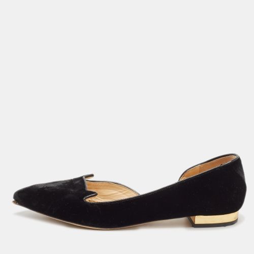 Charlotte Olympia Black Velvet Kitty Ballet Flats Size 38.5 - Charlotte Olympia - Modalova