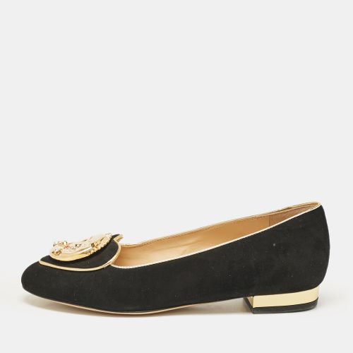 Charlotte Olympia Black Suede Eclipse Ballet Flats Size 35 - Charlotte Olympia - Modalova