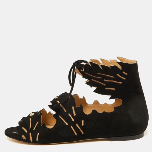 Suede Eve Leaf Flat Sandals Size 39 - Charlotte Olympia - Modalova