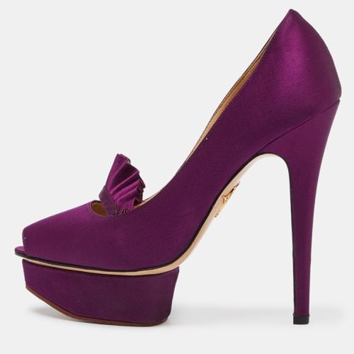 Charlotte Olympia Purple Satin Peep Toe Platform Pumps Size 37.5 - Charlotte Olympia - Modalova