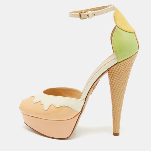 Tricolor Patent Leather Ice Cream Cone-Heel d'Orsay Pumps Size 37 - Charlotte Olympia - Modalova