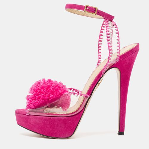 Charlotte Olympia Pink PVC and Suede Pomeline Ankle Strap Sandals Size 37.5 - Charlotte Olympia - Modalova