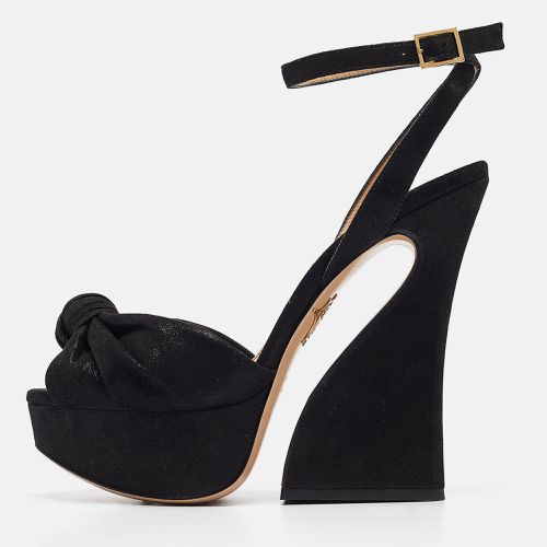 Charlotte Olympia Black Iridiscent Suede Vreeland Sandals Size 38 - Charlotte Olympia - Modalova