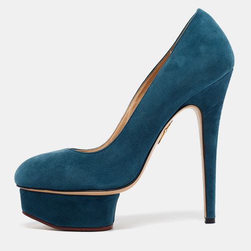 Charlotte Olympia Blue Suede Dolly Platform Pumps Size 38 - Charlotte Olympia - Modalova