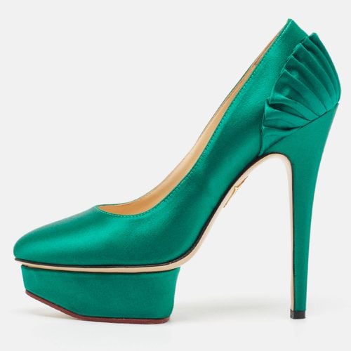 Charlotte Olympia Green Satin Paloma Platform Pumps Size 37.5 - Charlotte Olympia - Modalova