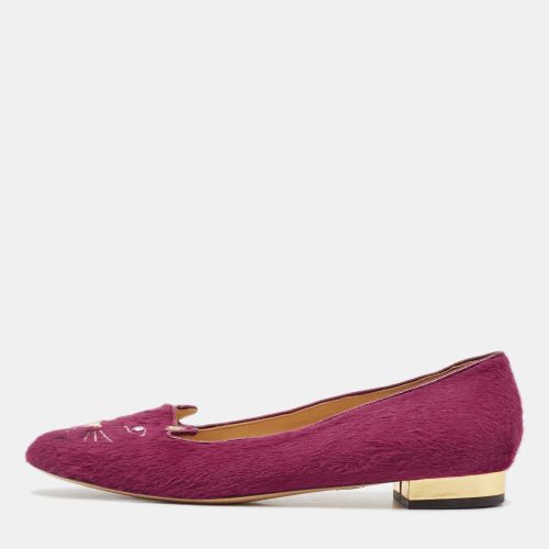 Charlotte Olympia Pink Calf Hair Knot A Kitty Ballet Flats Size 39 - Charlotte Olympia - Modalova