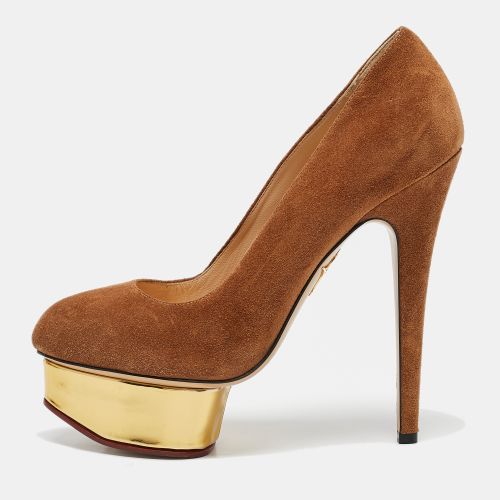 Suede Dolly Platform Pumps Size 37.5 - Charlotte Olympia - Modalova