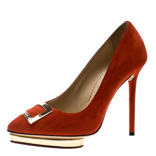 Charlotte Olympia Red Suede Fairest Of Them All Platform Pumps Size 36.5 - Charlotte Olympia - Modalova