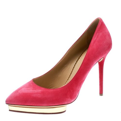 Charlotte Olympia Pink Suede Dotty Platform Pumps Size 39.5 - Charlotte Olympia - Modalova