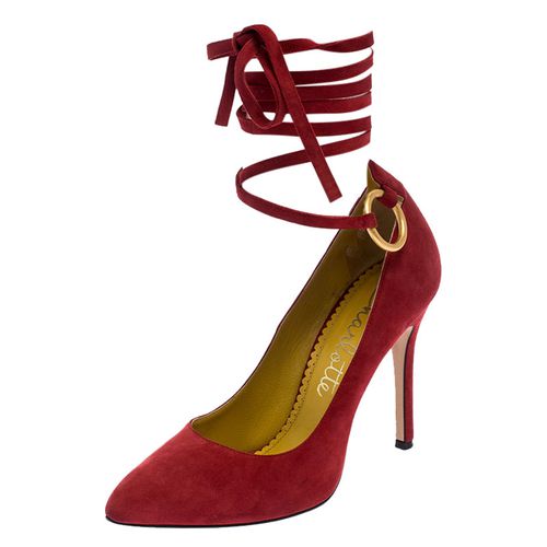 Charlotte Olympia Red Suede Sabine Wrap Pumps Size 36 - Charlotte Olympia - Modalova