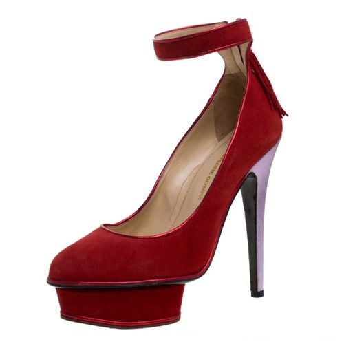 Charlotte Olympia Red Suede Dolores Ankle Strap Platform Pumps Size 37 - Charlotte Olympia - Modalova