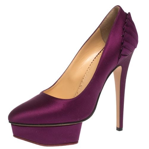 Charlotte Olympia Purple Satin Paloma Fan Pleat Platform Pumps Size 38 - Charlotte Olympia - Modalova