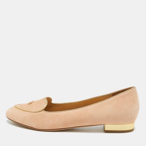 Charlotte Olympia Pink Suede Cancer Smoking Slippers Size 39 - Charlotte Olympia - Modalova