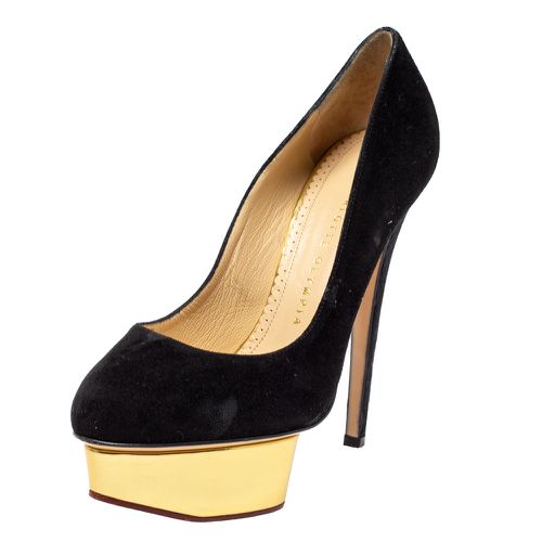 Suede Dolly Platform Pumps Size 37 - Charlotte Olympia - Modalova