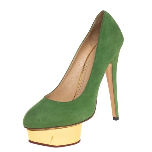 Charlotte Olympia Green Suede Dolly Platform Pumps Size 36.5 - Charlotte Olympia - Modalova