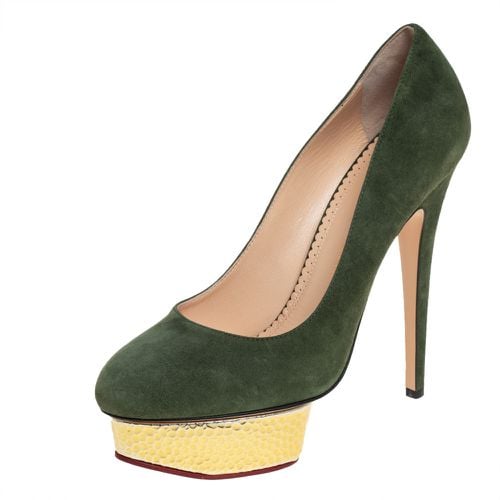 Charlotte Olympia Green Suede Dolly Platform Pumps Size 39 - Charlotte Olympia - Modalova