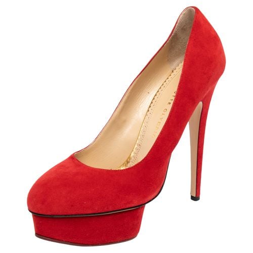 Charlotte Olympia Red Suede Dolly Platform Pumps Size 41 - Charlotte Olympia - Modalova