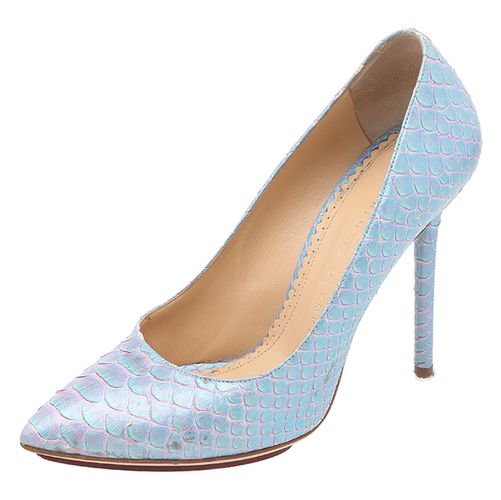 Charlotte Olympia Blue Python Leather Monroe Pointed Toe Pumps Size 35 - Charlotte Olympia - Modalova