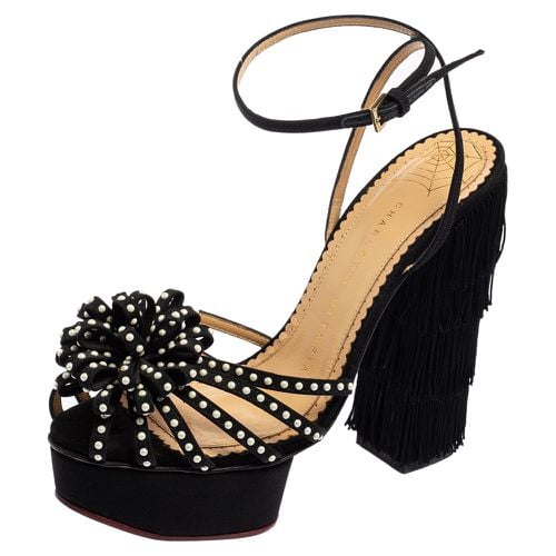 Charlotte Olympia Black Satin Miss Cha Cha Platform Sandals Size 37 - Charlotte Olympia - Modalova