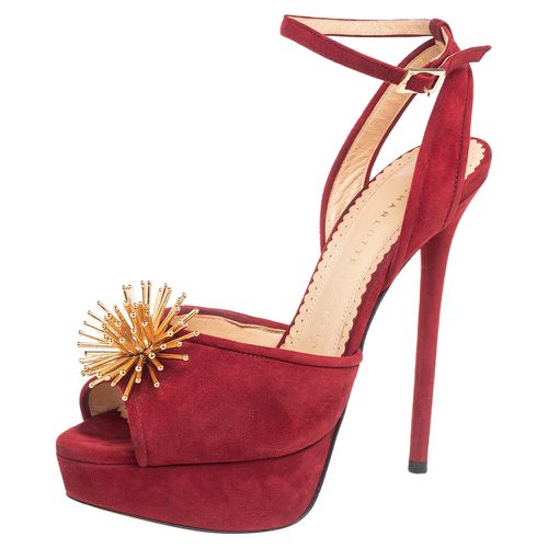 Charlotte Olympia Red Suede Orbital Pomeline Platform Sandals Size 36.5 - Charlotte Olympia - Modalova