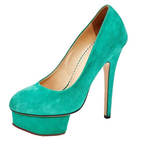 Charlotte Olympia Green Suede Dolly Platform Pumps Size 35 - Charlotte Olympia - Modalova