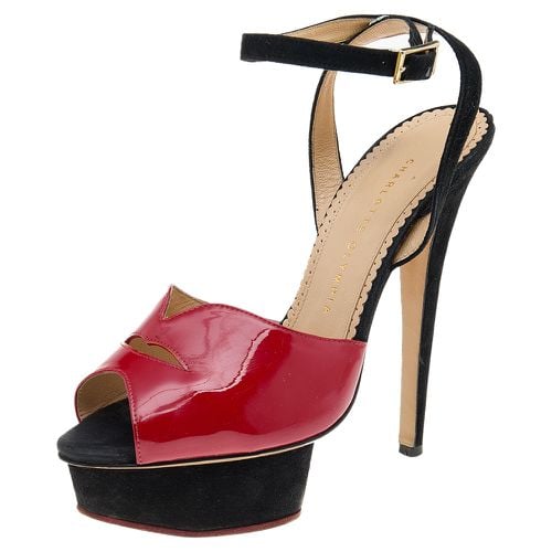 Suede And Patent Leather Platform Sandals Size 39.5 - Charlotte Olympia - Modalova