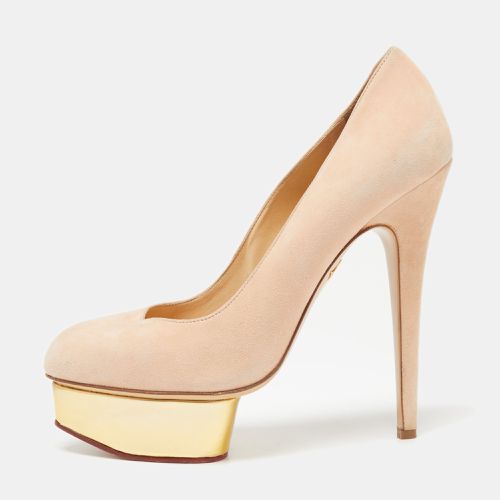 Charlotte Olympia Pink Suede Debbie Platform Pumps Size 39.5 - Charlotte Olympia - Modalova