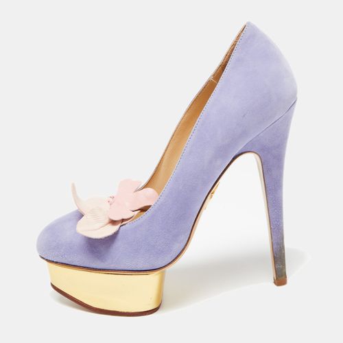 Charlotte Olympia Lavender Suede Dolly Platform Pumps Size 37 - Charlotte Olympia - Modalova