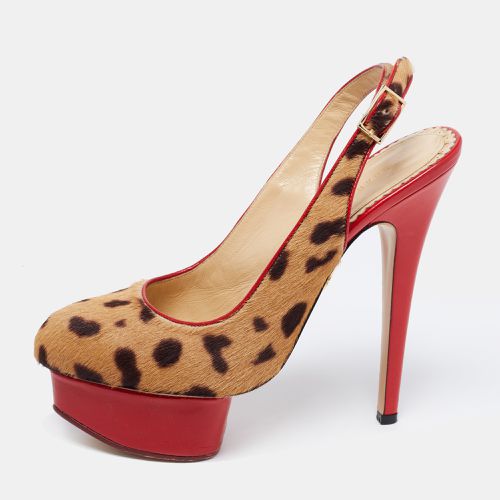 Charlotte Olympia Red/Brown Leopard Calf Hair And Leather Dolly Slingback Pumps Size 36.5 - Charlotte Olympia - Modalova