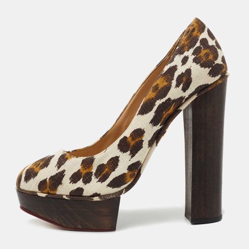 Charlotte Olympia Brown Canvas Leopard Print Platform Pumps Size 40 - Charlotte Olympia - Modalova