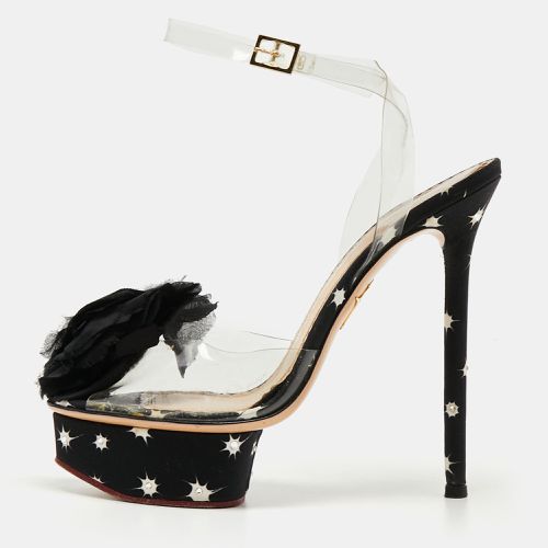 Charlotte Olympia Black PVC And Satin Pomoline Pom Pom Platform Sandals Size 37.5 - Charlotte Olympia - Modalova