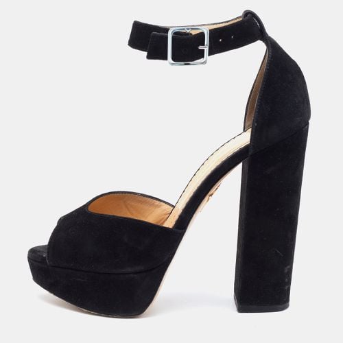 Charlotte Olympia Black Suede Platform Ankle Strap Pumps Size 37.5 - Charlotte Olympia - Modalova