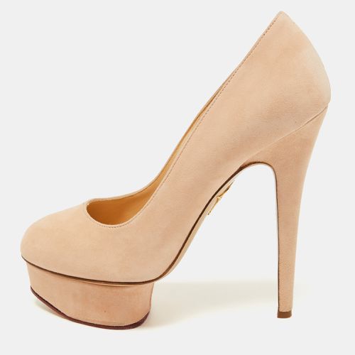 Charlotte Olympia Beige Suede Platform Pumps Size 37.5 - Charlotte Olympia - Modalova